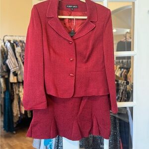 Albert Nipon Crimson Two-Piece Suit